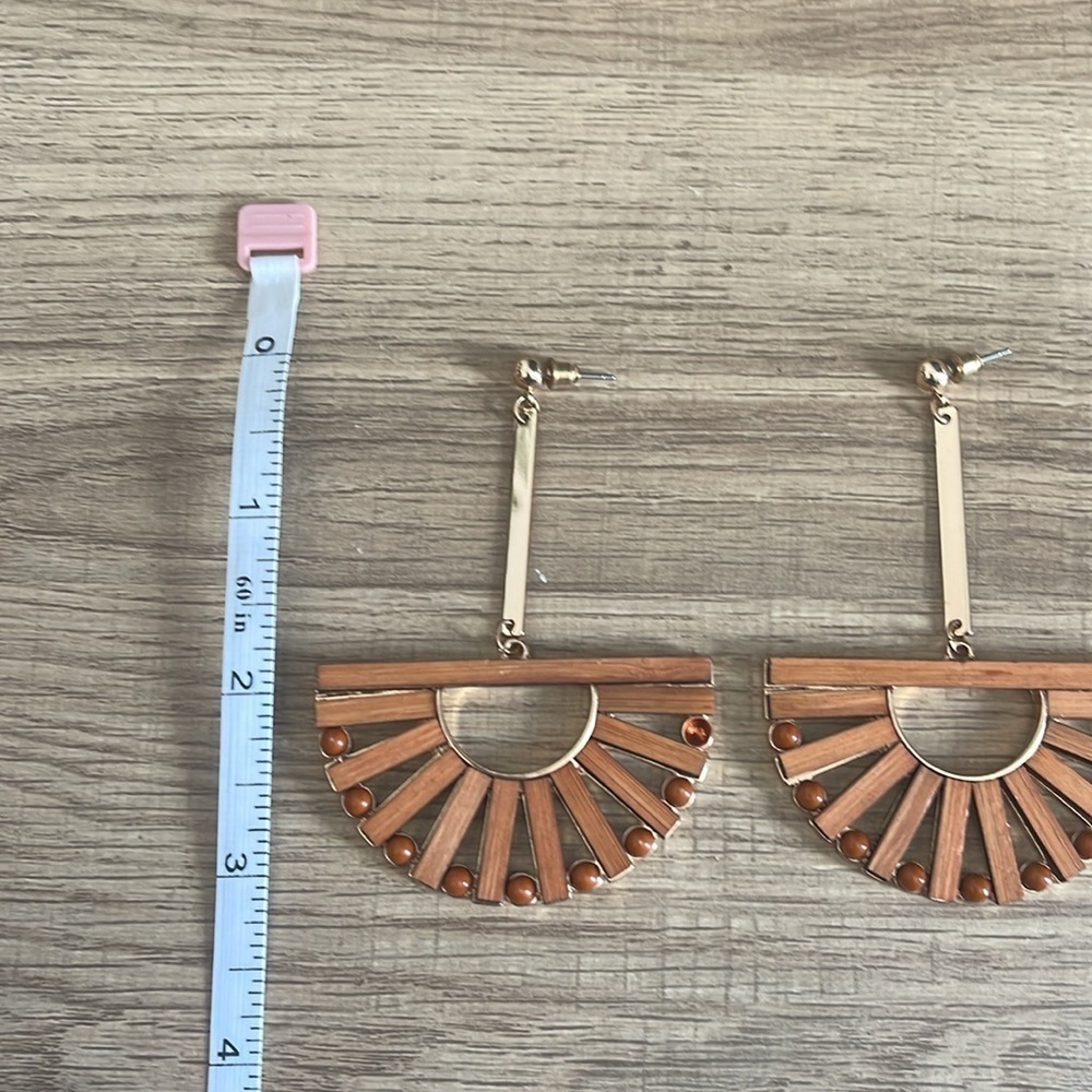 Wooden Large Boho Earring Set - Picture 6 of 6